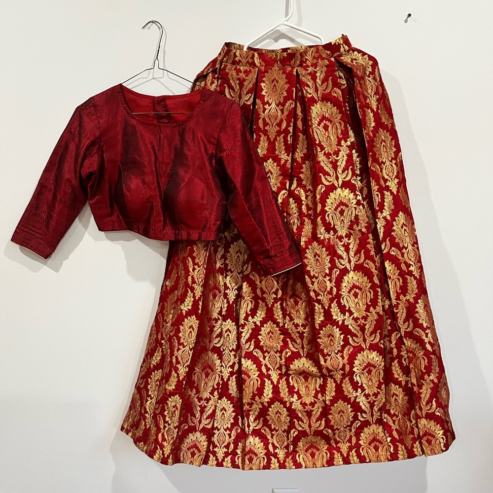 2 piece traditional Indian brocade lehenga